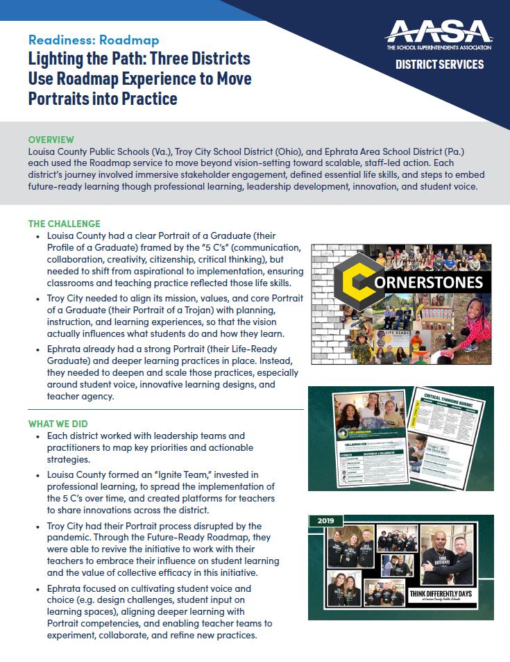 Three Districts Use Roadmap Experience to Move Portraits into Practice Cover