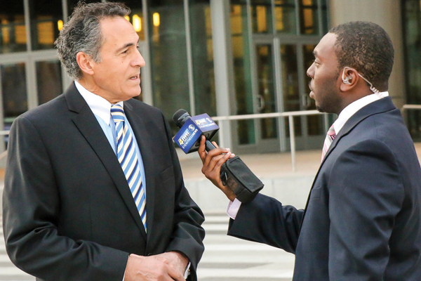 Dan being interviewed