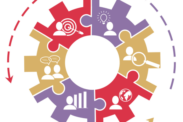 Cog with different symbols illustration