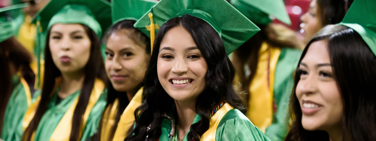 female graduates in robes
