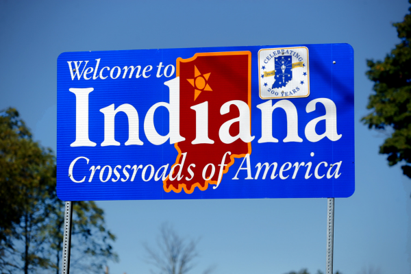 Welcome to Indiana sign