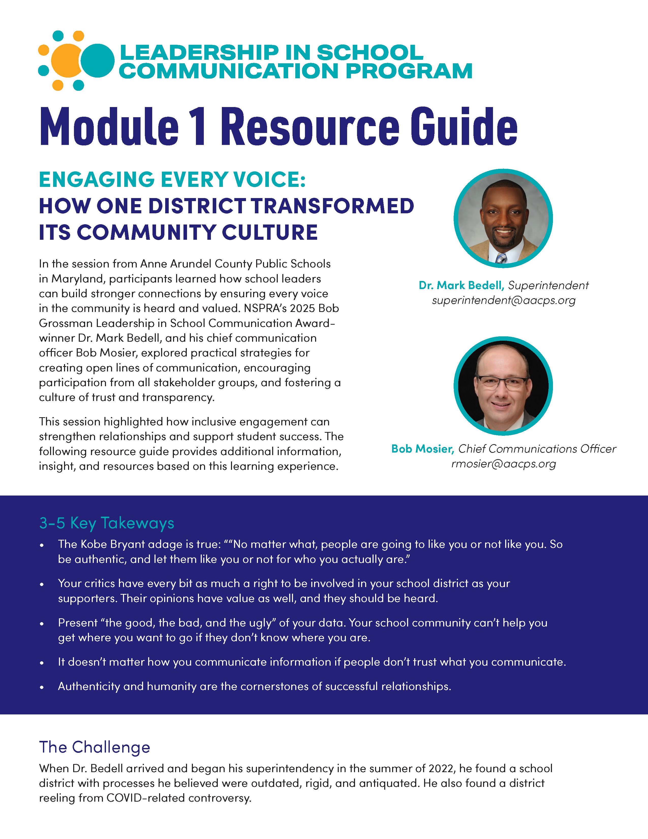 Leadership in School Communication Resource Guide