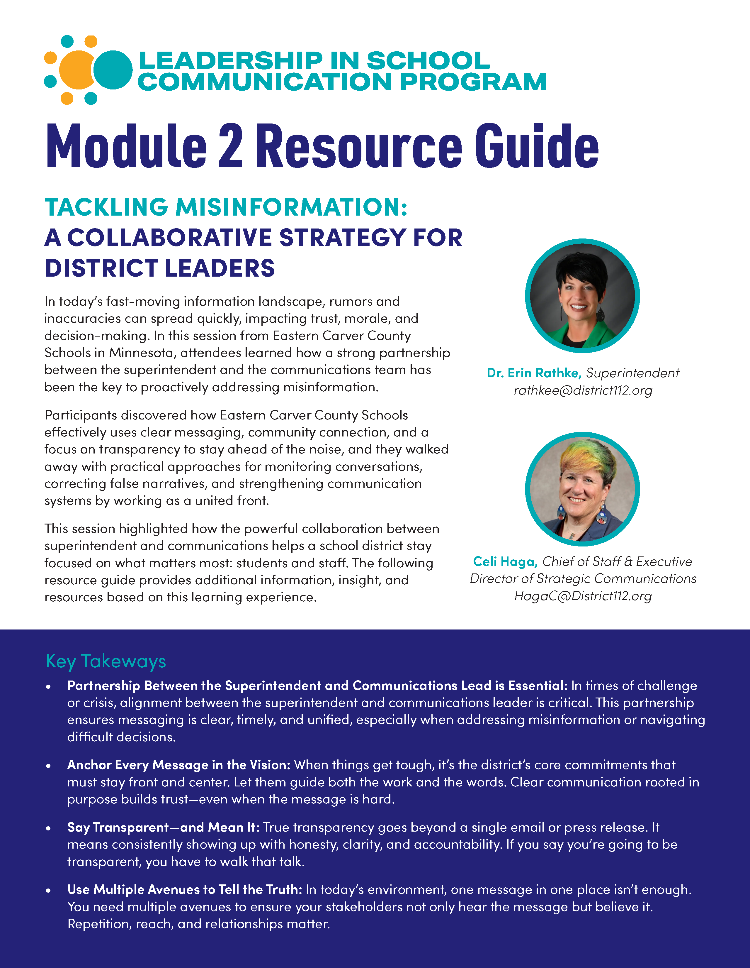 The cover of the resource guide focusing on combating misinformation.