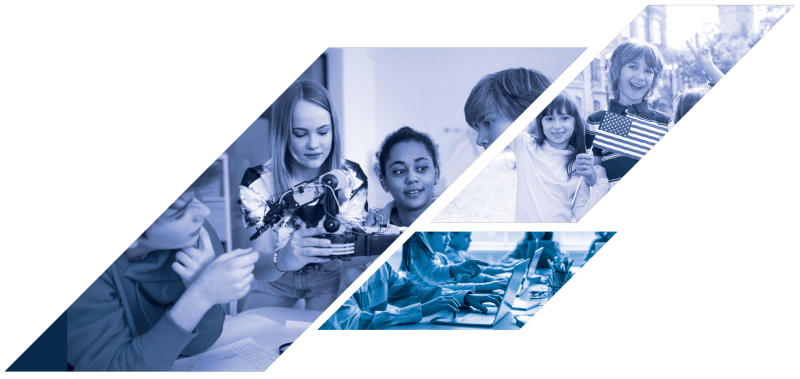 Students learning and smiling