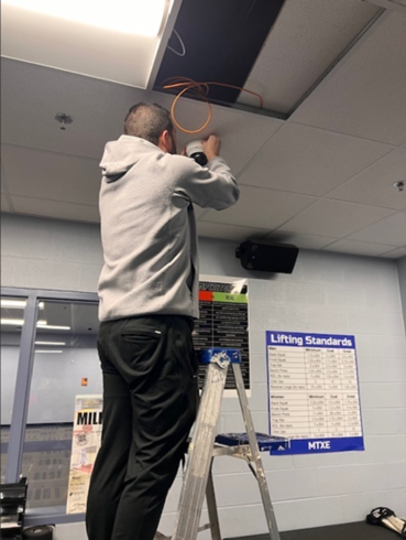 A security camera is being installed at Milford Area Public Schools #124