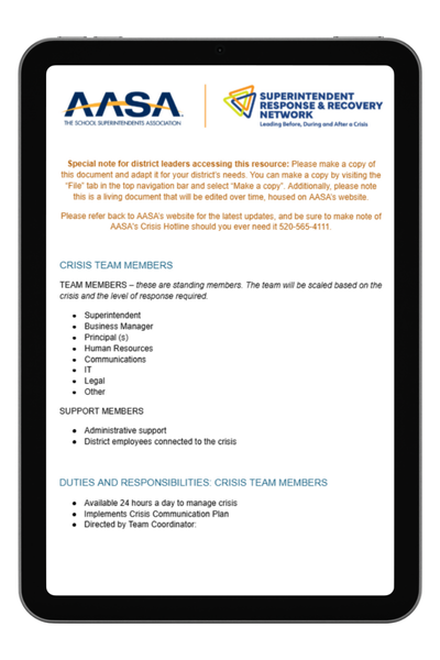 SRRN Crisis Team Development Resource